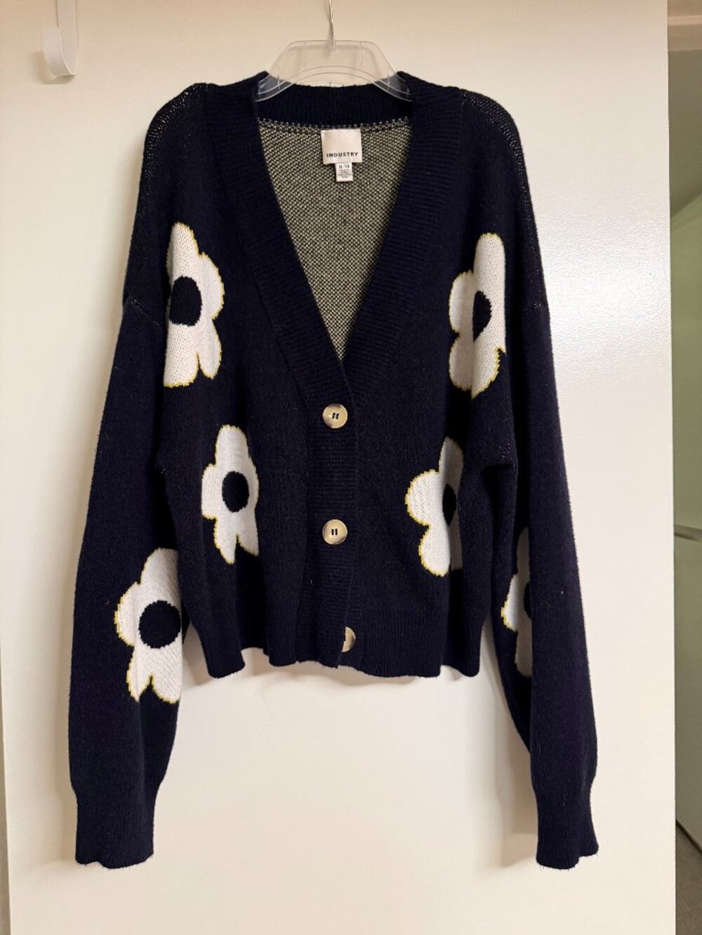 Navy Floral Cardigan - XL